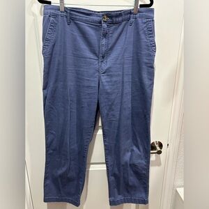 G.H. Bass & Co. Women’s Blue Chino Ankle Pants- Size 14. Loose fitting, casual